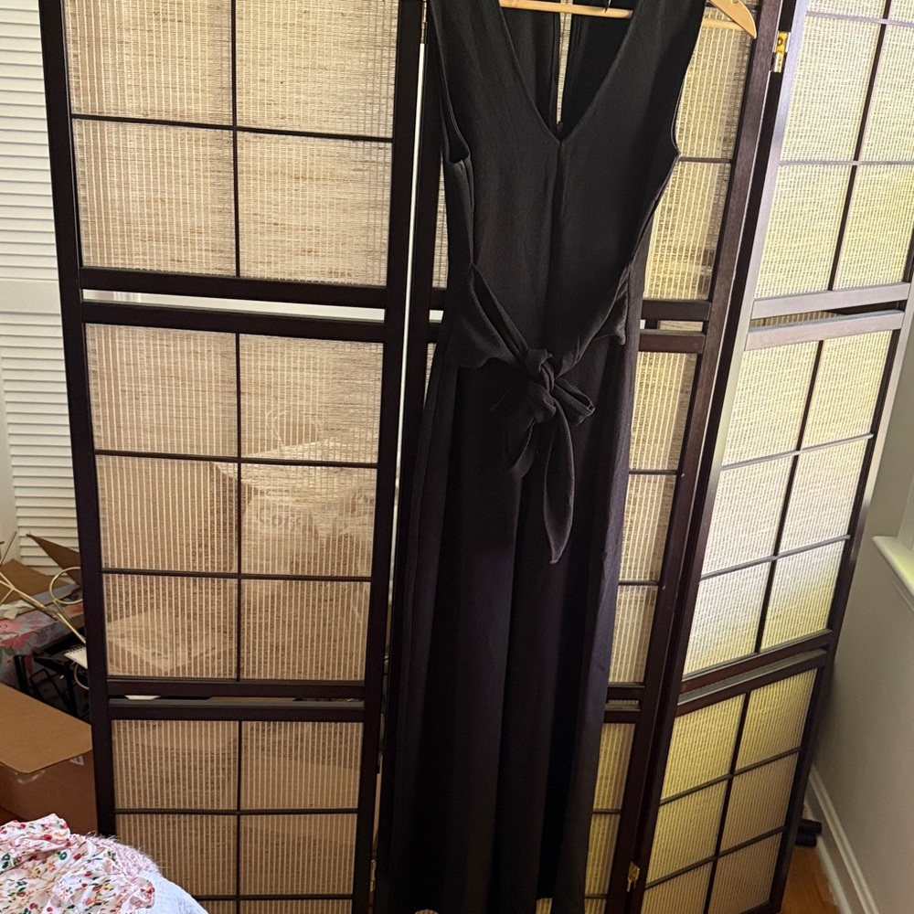 Alya Black Maxi jumpsuit with Tie Waist